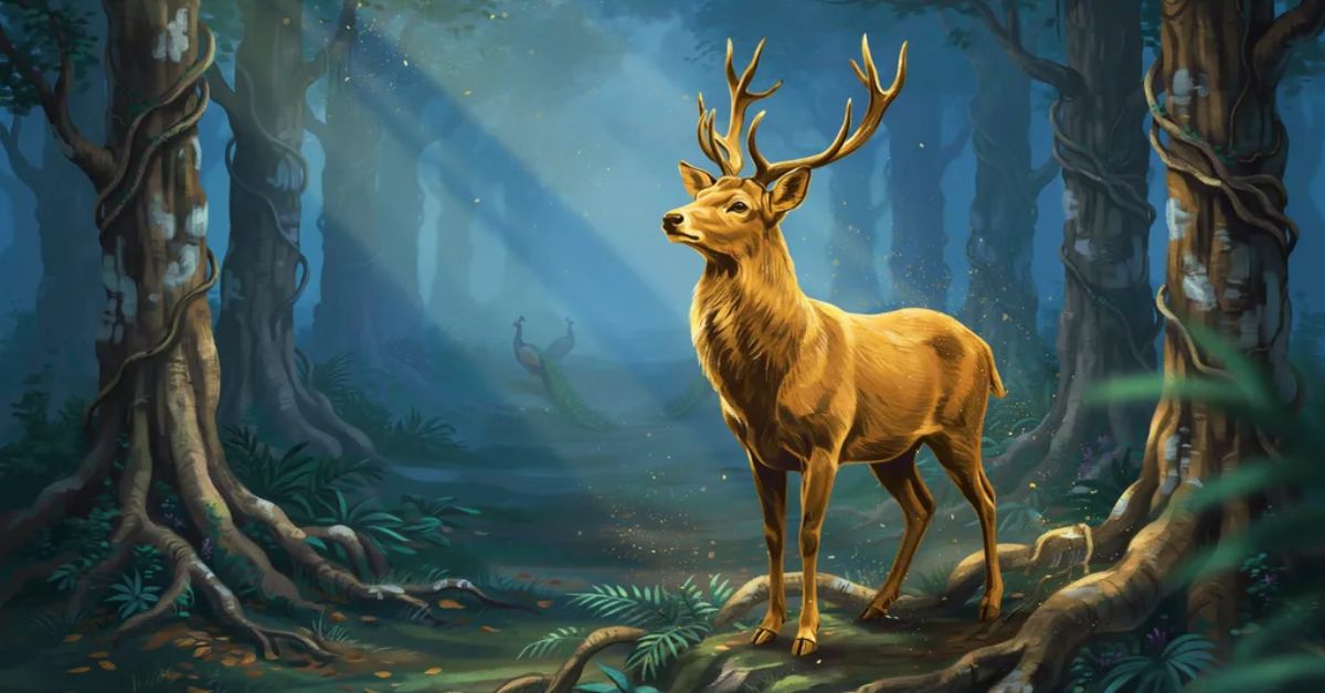 Marich as a golden deer in the Dandakaranya forest from Ramayana